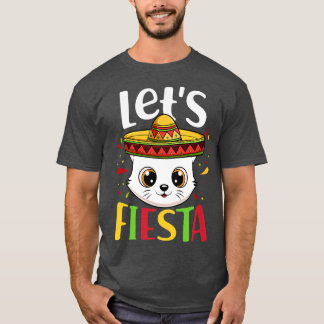 Camiseta Cinco De Mayo Fiesta Sombrero Gorra Gato Lesta Fie