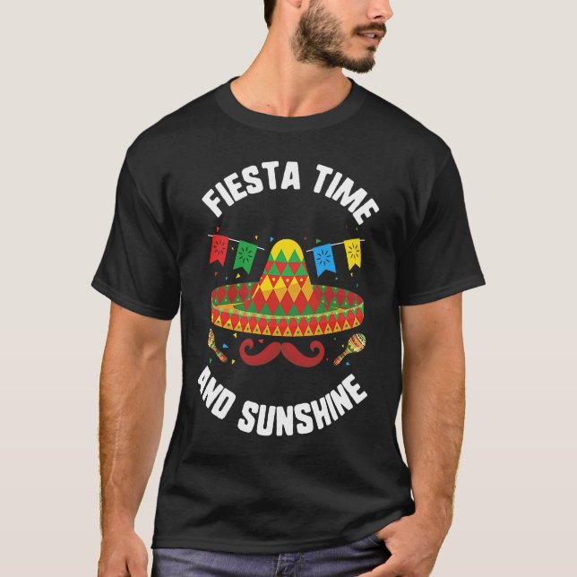 Camiseta Cinco De Mayo Fiesta Time And Sunshine Sombrero Mu (Anverso)