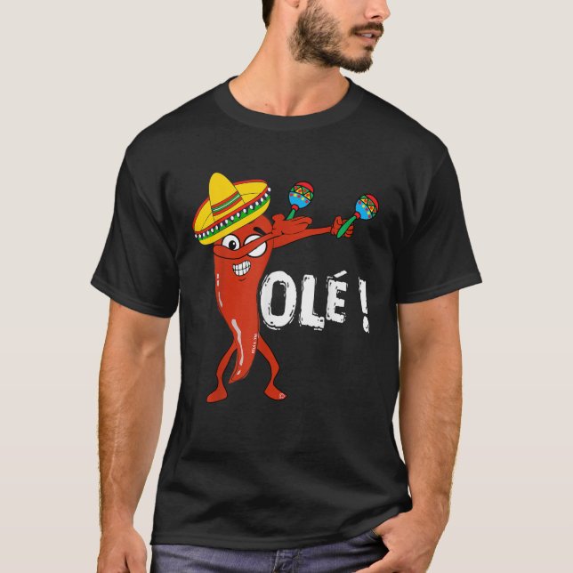 Camiseta Cinco De Mayo For Men Women Dancing Chili Pepper O (Anverso)