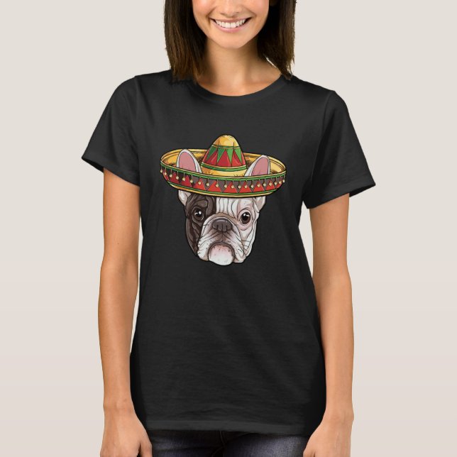 Camiseta Cinco de Mayo French Bulldog Mexican Sombrero Boys (Anverso)