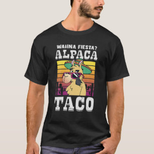 Camiseta Cinco De Mayo Funny Llama Mexicana Wanna Fiesta Al