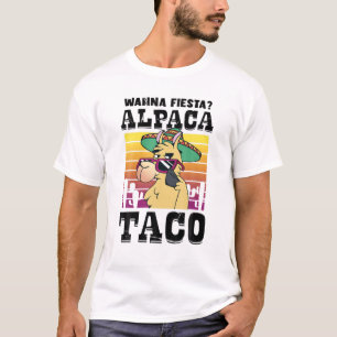 Camiseta Cinco De Mayo Funny Llama Mexicana Wanna Fiesta Al