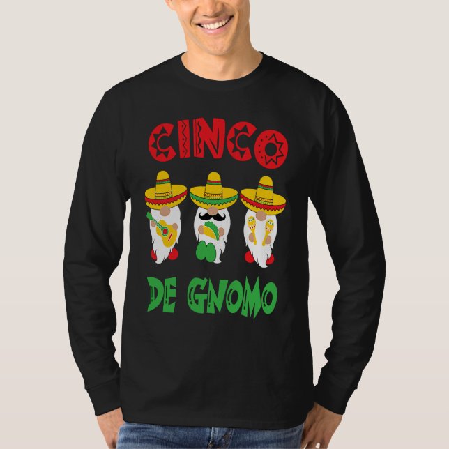 Camiseta Cinco De Mayo Gnomo 3 Fiesta Gnomes Eat Tacos Tres (Anverso)