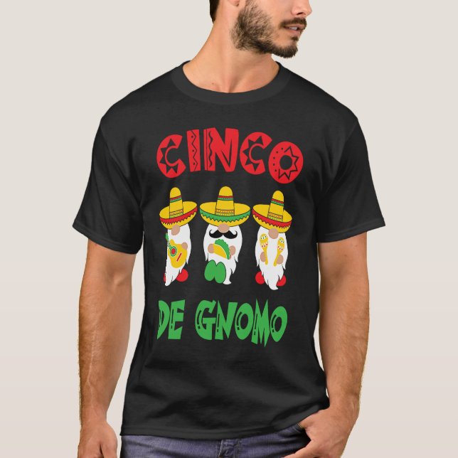 Camiseta Cinco De Mayo Gnomo 3 Fiesta Gnomes Eat Tacos Tres (Anverso)