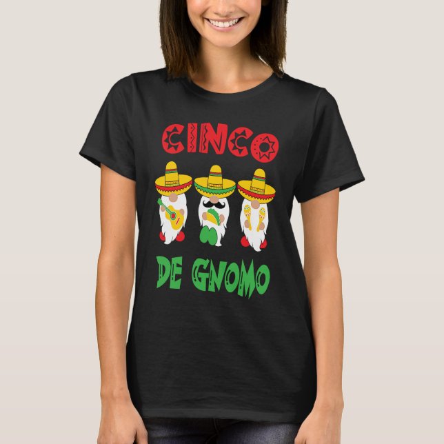 Camiseta Cinco De Mayo Gnomo 3 Fiesta Gnomes Eat Tacos Tres (Anverso)