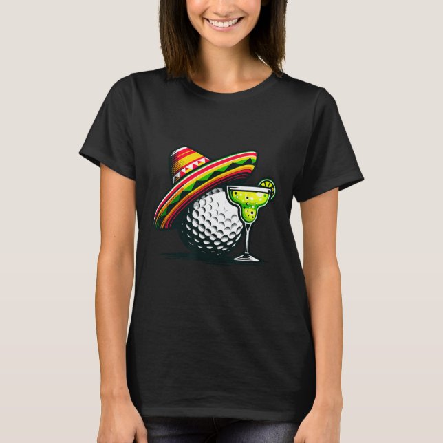 Camiseta Cinco De Mayo Golf Byll Con Sombrero Y Margarit (Anverso)