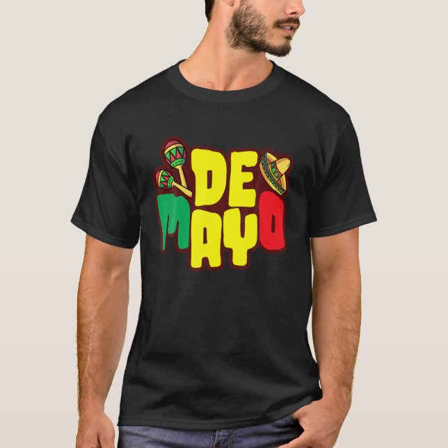 Camiseta Cinco De Mayo Gorra mexicano de impresión graciosa (Anverso)
