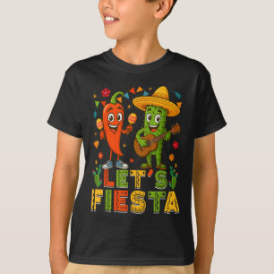 Camiseta Cinco De Mayo Guitarra Mexicana Cactus Chili Lets