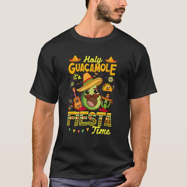 Camiseta Cinco De Mayo Guitarra Mexicana Santa Guacamole Fi (Anverso)
