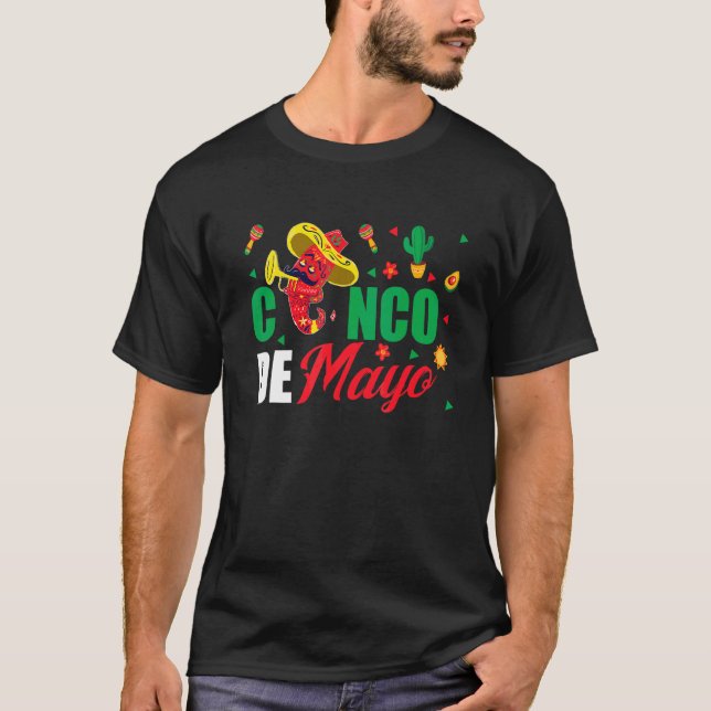 Camiseta Cinco De Mayo Hot Chili Fiesta Mexicano (Anverso)