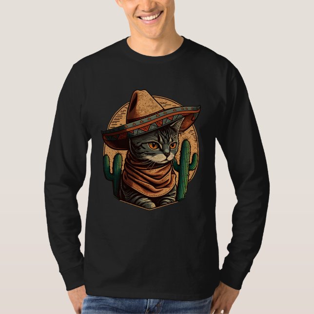Camiseta Cinco de Mayo Kitten With Sombrero Mexican Fiesta  (Anverso)