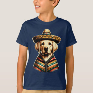 Camiseta Cinco De Mayo Labrador Recuperador Poncho Sombrero