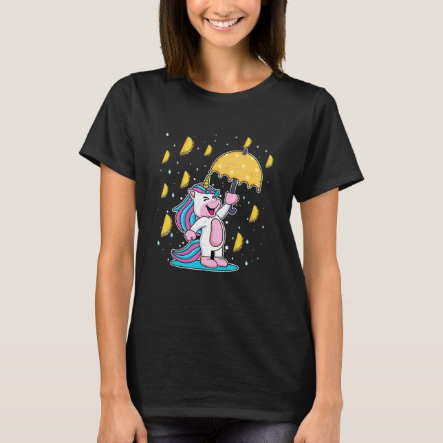 Camiseta Cinco De Mayo Llueven Paraguas De Tacos Unicorn (Anverso)