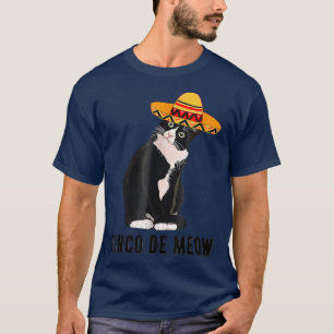 Camiseta Cinco De Mayo Meow Tuedo Cat Sombrero Meican Fiebr