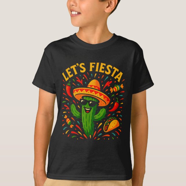 Camiseta Cinco de mayo mexican cactus party funny letsCinco (Anverso)