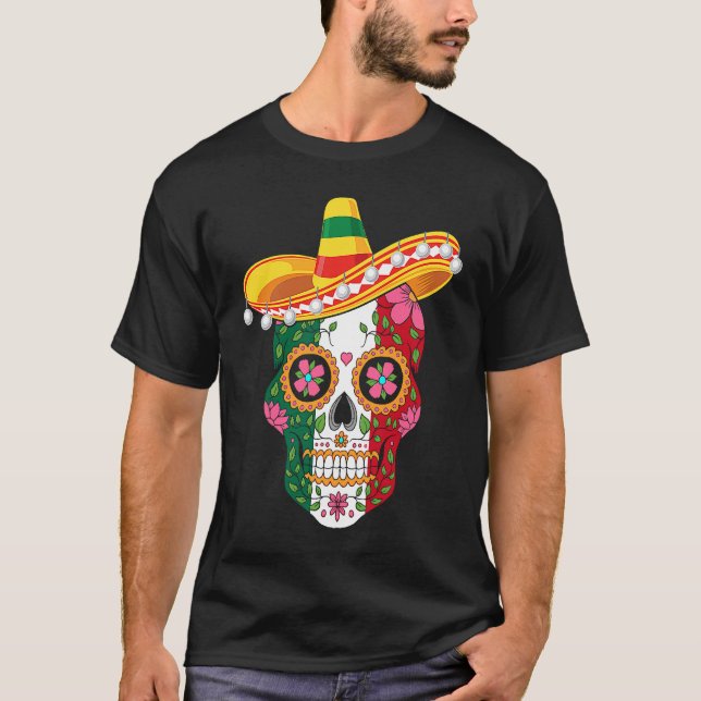 Camiseta Cinco de Mayo mexican skull celebrate fiesta (Anverso)