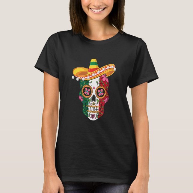 Camiseta Cinco de Mayo mexican skull celebrate fiesta (Anverso)