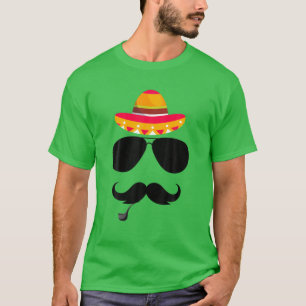 Camiseta Cinco De Mayo Mustache Face Funny