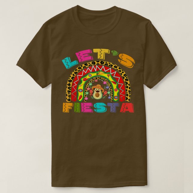 Camiseta Cinco de mayo para Fiesta Aguacate Arcoiris Sombre (Diseño del anverso)