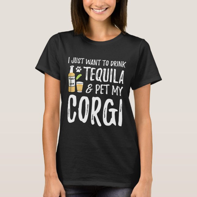 Camiseta Cinco De Mayo  Para Tequila  Corgi Perro Mamá (Anverso)