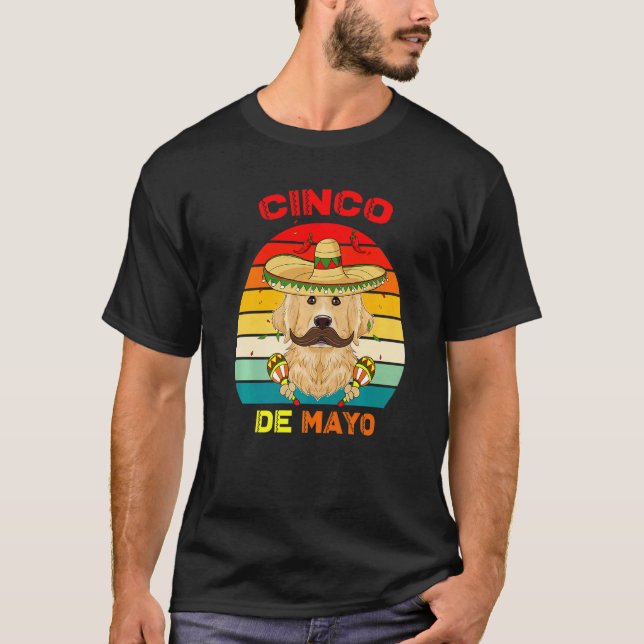 Camiseta Cinco De Mayo Perro Bebe Bebida Mexicana Fiesta (Anverso)