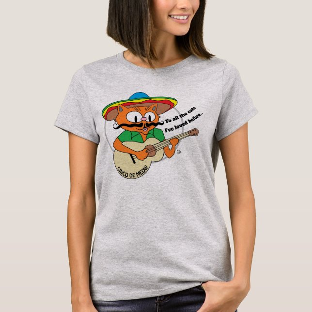 Camiseta Cinco De Mayo Personalizado Cat Funny (Anverso)