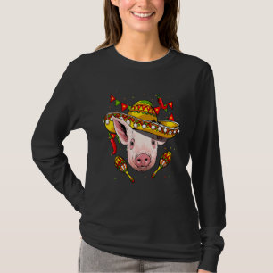 Camiseta Cinco De Mayo Pig Mexicano Sombrero Pig