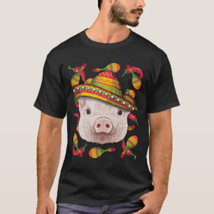 Camiseta Cinco de Mayo Pig Sombrero Pig Fiesta Mexicana