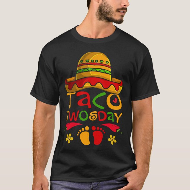 Camiseta Cinco De Mayo Pregnancy Taco Twosday Mexican Women (Anverso)