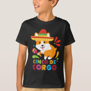 Camiseta Cinco De Mayo Shirny Corgi Cute Perro L Mexicano