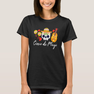 Camiseta Cinco De Mayo Sombrero Calavera Maracas Tequila Me