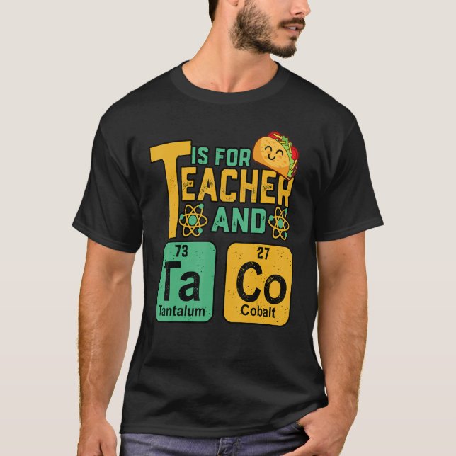 Camiseta Cinco De Mayo T Is For Teacher & Tacos Funny Mexic (Anverso)