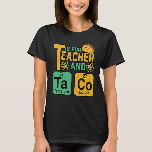 Camiseta Cinco De Mayo T Is For Teacher & Tacos Funny Mexic (Anverso)