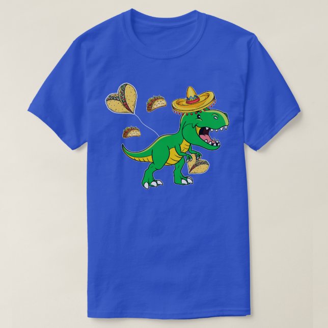 Camiseta Cinco De Mayo Taco Dinosaur (Diseño del anverso)