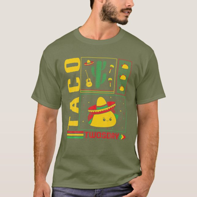 Camiseta Cinco De Mayo Taco Dos Días Segundo Cumpleaños M (Anverso)