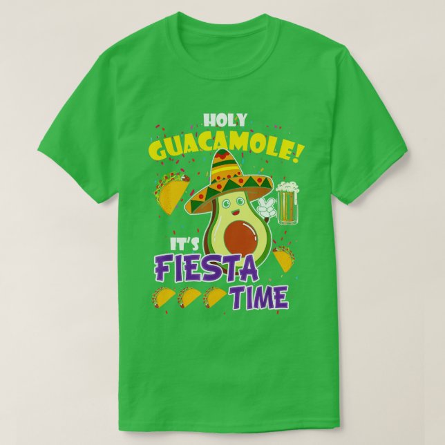 Camiseta Cinco de Mayo Taco Santo Guacamole (Diseño del anverso)
