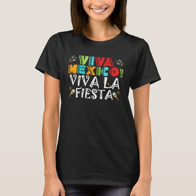 Camiseta Cinco De Mayo Viva Mexico Viva La Fiesta Fiesta 5  (Anverso)
