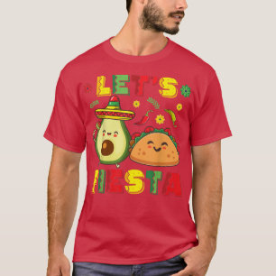 Camiseta Cinco De MayoGirls, Taco And Avocado Lets Fiesta 