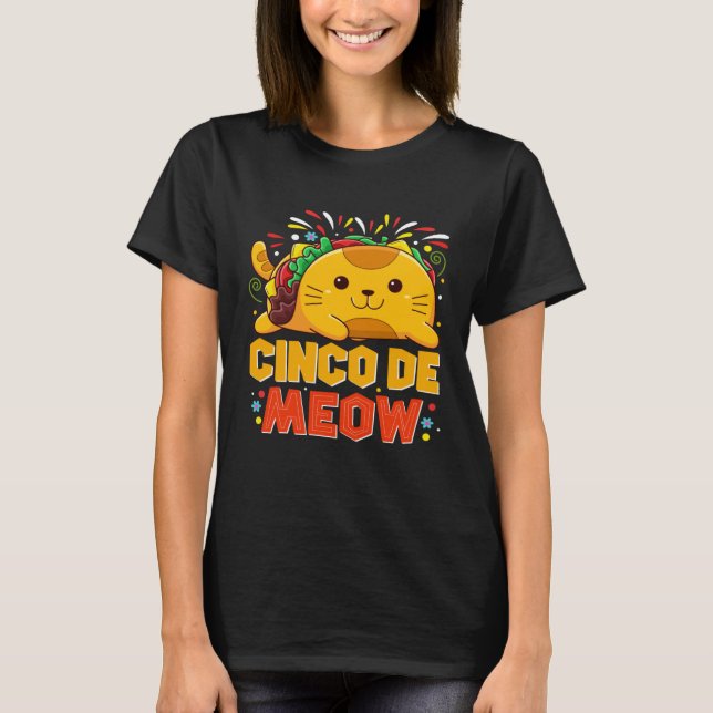 Camiseta Cinco De Meo  Mexican Cat Cinco De Mayo Costume Ta (Anverso)