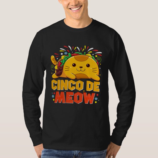 Camiseta Cinco De Meo  Mexican Cat Cinco De Mayo Costume Ta (Anverso)