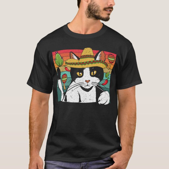 Camiseta Cinco de Meow Cat  Mexico Pride Mexican Cinco De M (Anverso)