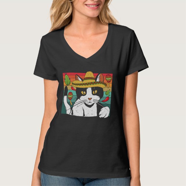 Camiseta Cinco de Meow Cat  Mexico Pride Mexican Cinco De M (Anverso)