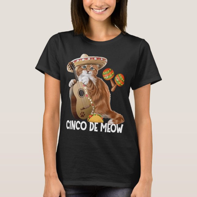 Camiseta Cinco De Meow Cinco De Mayo (Anverso)
