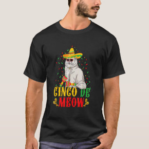 Camiseta Cinco De Meow Cinco De Mayo Gato Sombrero Mexicano