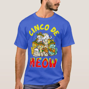 Camiseta Cinco De Meow Funny Gatos Mexicanos Cute Gato Love