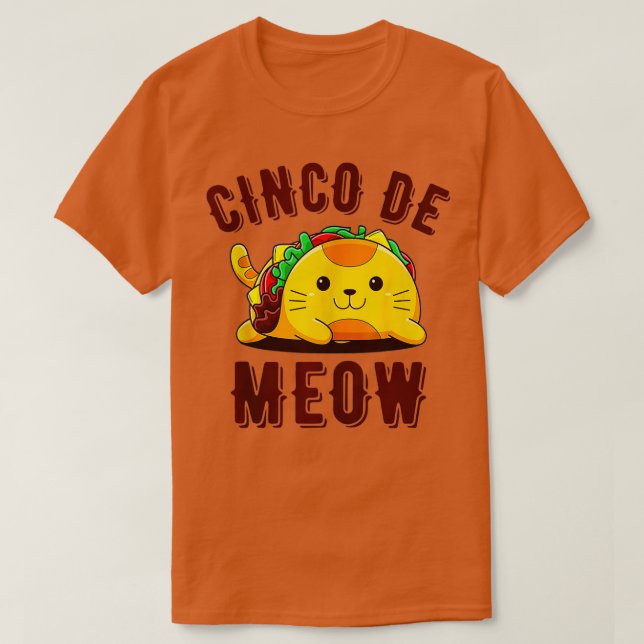 Camiseta Cinco De Meow Funny y Gato Gato Gatito Lover Cinco (Diseño del anverso)