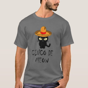 Camiseta Cinco De Meow - Gato Cortado Para Mujeres Hombres