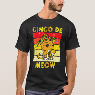 Camiseta Cinco De Meow Gato Sombrero Cinco De Mayo Mexicano