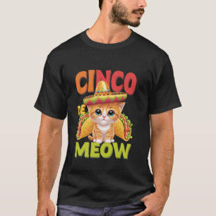 Camiseta Cinco De Meow Gato Sombrero Poncho Cinco De Mayo C