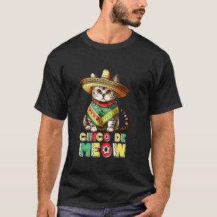 Camiseta Cinco De Meow Gato Sombrero Poncho Cinco De Mayo C